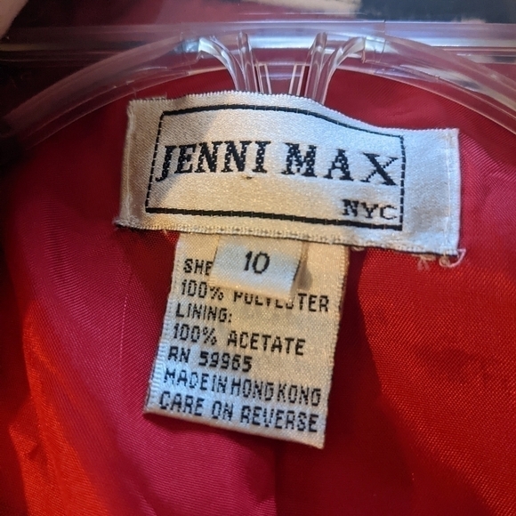 BEAUTIFUL Vintage Jenni Max NYC Cow Print Jacket Red Lining Zip Front Size 10! - Picture 6 of 7
